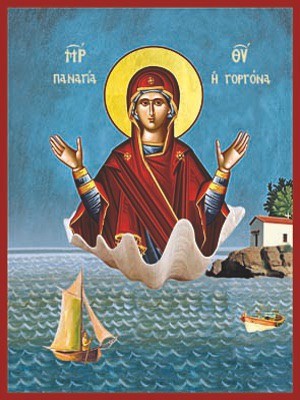 ΠΑΝΑΓΙΑ Η ΓΟΡΓΟΝΑ, ΑΝΑΔΥΟΜΕΝΗ ΑΠΟ ΚΟΧΥΛΙ