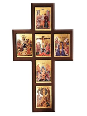 ΞΥΛΙΝΟΣ ΣΤΑΥΡΟΣ ΤΡΙΣΔΙΑΣΤΑΤΟΣ ΜΕ ΜΕΤΑΞΟΤΥΠΙΑ