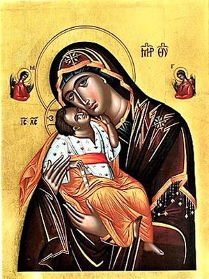 VIRGIN AND CHILD, SWEET KISSING WITH ANGELS