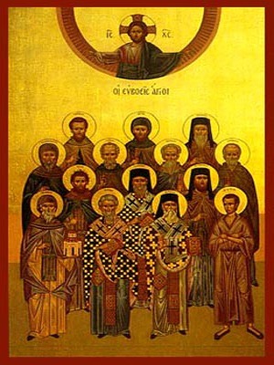 SAINTS FROM EUBOEA, GREECE, FULL BODY