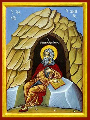 SAINT JOHN (CLIMACUS) OF SINAI, AUTHOR OF THE LADDER, IN CAVE, FULL BODY