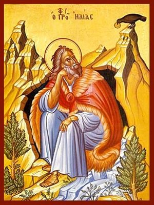 HOLY PROPHET ELIAS IN CAVE, FULL BODY