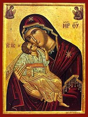 VIRGIN AND CHILD, SWEET KISSING WITH ANGELS