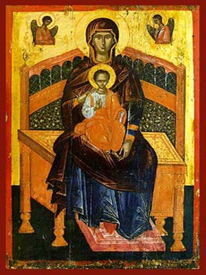 VIRGIN AND CHILD, PLATYTERA ENTHRONED, OUR LADY OF THE ANGELS
