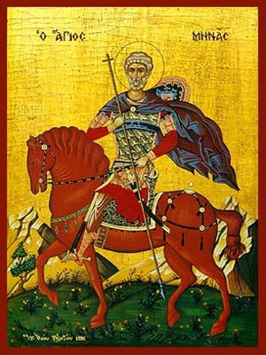 SAINT MENAS, THE GREAT MARTYR, OF EGYPT, ON HORSEBACK