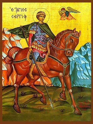 SAINT SERGIUS, MARTYR, IN SYRIA, ON HORSEBACK