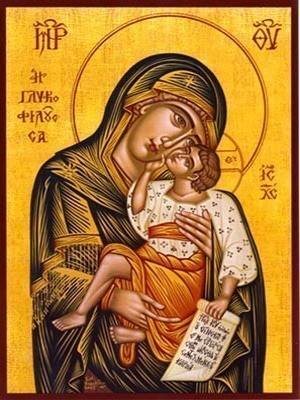 VIRGIN AND CHILD, SWEET KISSING, ORNAMENTED