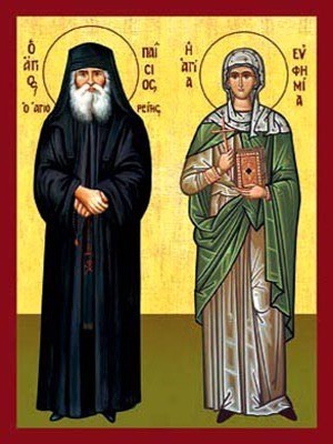 SAINT PAISIOS OF THE HOLY MOUNTAIN ATHOS, GREECE AND SAINT EUPHEMIA THE GREAT MARTYR, FULL BODY