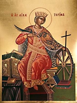 SAINT CATHERINE THE GREAT MARTYR, OF ALEXANDRIA, ENTHRONED