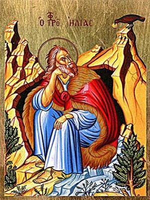 HOLY PROPHET ELIAS IN CAVE, FULL BODY