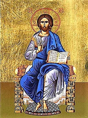 CHRIST BLESSING, ENTHRONED