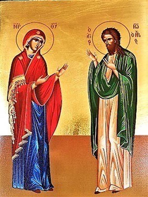 VIRGIN AND SAINT JOHN THE FORERUNNER, EXCERPT FROM DEESIS, FULL BODY