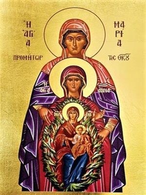 SAINTS MARIA AND ANNE, THE RIGHTEOUS ANCESTORS OF GOD, WITH VIRGIN AND CHRIST