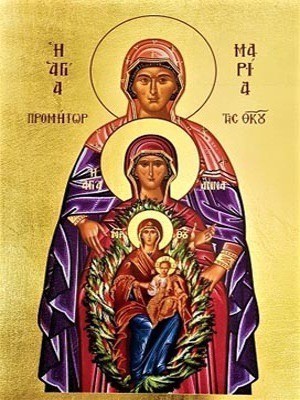 SAINTS MARIA AND ANNE, THE RIGHTEOUS ANCESTORS OF GOD, WITH VIRGIN AND CHRIST