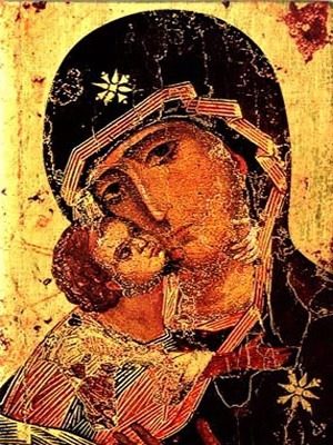 VIRGIN AND CHILD, SWEET KISSING, VLADIMIR, DETAIL