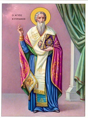 SAINT CYPRIAN, HIEROMARTYR, BISHOP OF CARTHAGO, FULL BODY