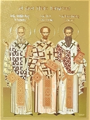 THREE HOLY HIERARCHS, SAINTS BASIL THE GREAT, GREGORY THE THEOLOGIAN, JOHN THE CHRYSOSTOM, FULL BODY