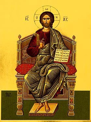 CHRIST BLESSING, ENTHRONED