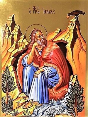 HOLY PROPHET ELIAS IN CAVE, FULL BODY