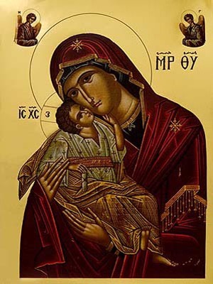 VIRGIN AND CHILD, SWEET KISSING WITH ANGELS