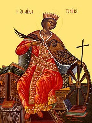 SAINT CATHERINE THE GREAT MARTYR, OF ALEXANDRIA, ENTHRONED