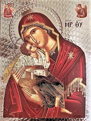 VIRGIN AND CHILD, SWEET KISSING WITH ANGELS