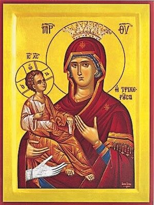 ΠΑΝΑΓΙΑ ΜΕ ΧΡΙΣΤΟ, ΤΡΙΧΕΡΟΥΣΑ